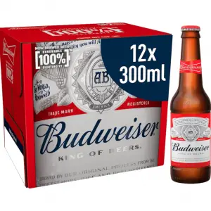 Budweiser Lager Beer Bottles 12 x 300ml